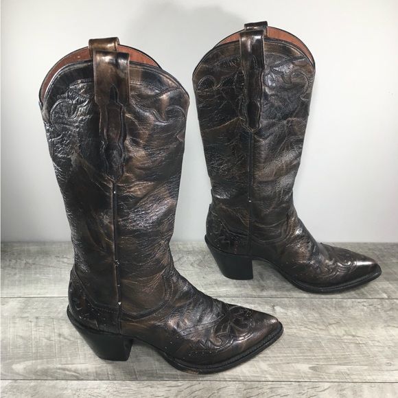 Dan Post DP3245 El Paso Collection Leather Cowboy Western Womens Boots Size 7.5 - Picture 3 of 11